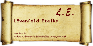 Lövenfeld Etelka névjegykártya