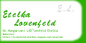 etelka lovenfeld business card
